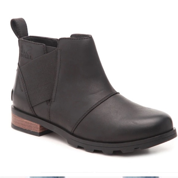 Sorel Emelie Waterproof Leather Chelsea Boots, Black, size 6 (EU 37) - Picture 1 of 8